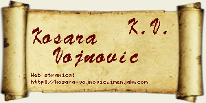 Kosara Vojnović vizit kartica